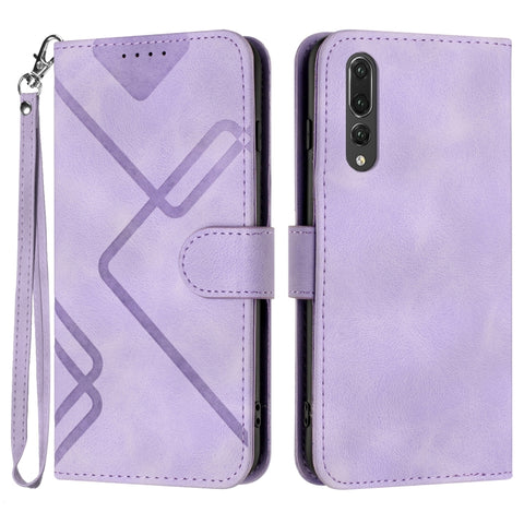Line Pattern Skin Feel Leather Phone Case, For Huawei P20 Pro, For Huawei P20 lite, For Huawei P smart 2018/Enjoy 7S, For Huawei Mate 10 Lite/Maimang 6, For Huawei Mate 10 Pro, For Huawei P10 Lite