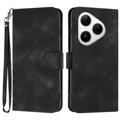 Line Pattern Skin Feel Leather Phone Case, For Huawei Enjoy 80 Plus, For Huawei Pura 80 5G, For Huawei Mate 70 Pro / Mate 70 Pro+, For Huawei Mate 70, For Huawei nova 12i, For Huawei nova 12s, For Huawei nova Y72, For Huawei nova 12 Pro / nova 12 Ultra
