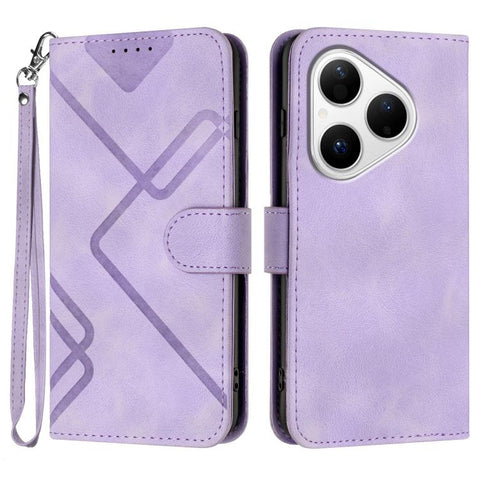 Line Pattern Skin Feel Leather Phone Case, For Huawei Enjoy 80 Plus, For Huawei Pura 80 5G, For Huawei Mate 70 Pro / Mate 70 Pro+, For Huawei Mate 70, For Huawei nova 12i, For Huawei nova 12s, For Huawei nova Y72, For Huawei nova 12 Pro / nova 12 Ultra