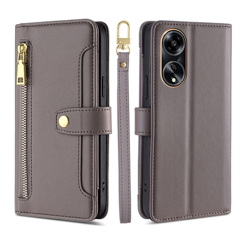 Sheep Texture Cross-body Zipper Wallet Leather Phone Case, For OPPO A78 4G, For OPPO Reno10 Pro+ 5G, For OPPO A1 5G, For OPPO Reno8 T 4G, For OPPO Reno8 T 5G / A1 Pro 5G, For OPPO Reno7 4G / F21 Pro 4G, For OPPO Find X5 Pro