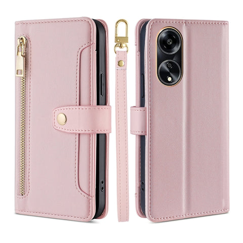 Sheep Texture Cross-body Zipper Wallet Leather Phone Case, For OPPO A78 4G, For OPPO Reno10 Pro+ 5G, For OPPO A1 5G, For OPPO Reno8 T 4G, For OPPO Reno8 T 5G / A1 Pro 5G, For OPPO Reno7 4G / F21 Pro 4G, For OPPO Find X5 Pro
