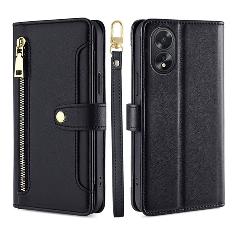 Sheep Texture Cross-body Zipper Wallet Leather Phone Case, For OPPO Reno11 F 5G, For OPPO Find X7 5G, For OPPO Find X7 Ultra 5G, For OPPO A38 4G / A18 4G, For OPPO A2 Pro 5G, For OPPO A58 4G, For OPPO Reno10 5G / Reno10 Pro 5G Global                   ...