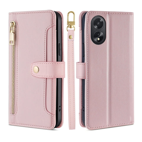 Sheep Texture Cross-body Zipper Wallet Leather Phone Case, For OPPO Reno11 F 5G, For OPPO Find X7 5G, For OPPO Find X7 Ultra 5G, For OPPO A38 4G / A18 4G, For OPPO A2 Pro 5G, For OPPO A58 4G, For OPPO Reno10 5G / Reno10 Pro 5G Global                   ...
