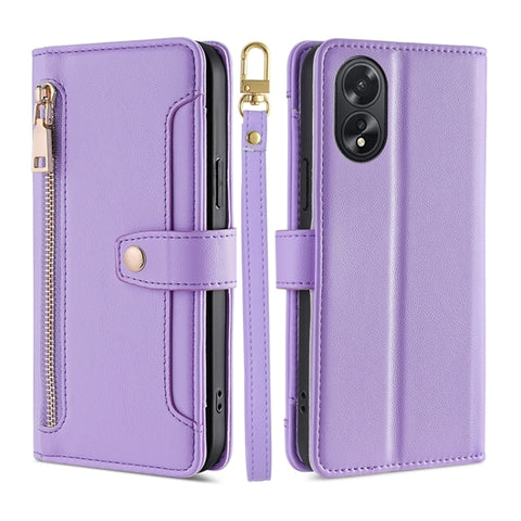 Sheep Texture Cross-body Zipper Wallet Leather Phone Case, For OPPO Reno11 F 5G, For OPPO Find X7 5G, For OPPO Find X7 Ultra 5G, For OPPO A38 4G / A18 4G, For OPPO A2 Pro 5G, For OPPO A58 4G, For OPPO Reno10 5G / Reno10 Pro 5G Global                   ...