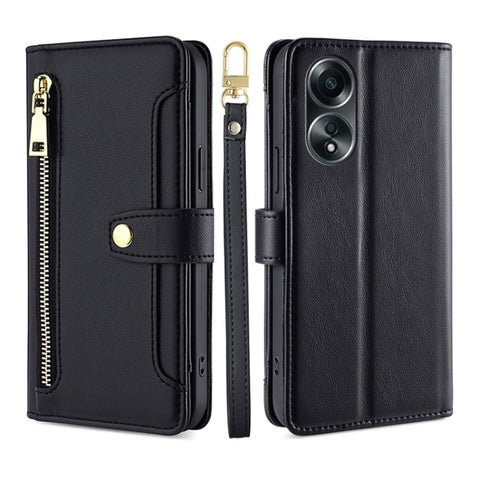 Sheep Texture Cross-body Zipper Wallet Leather Phone Case, For OPPO Reno11 F 5G, For OPPO Find X7 5G, For OPPO Find X7 Ultra 5G, For OPPO A38 4G / A18 4G, For OPPO A2 Pro 5G, For OPPO A58 4G, For OPPO Reno10 5G / Reno10 Pro 5G Global                   ...