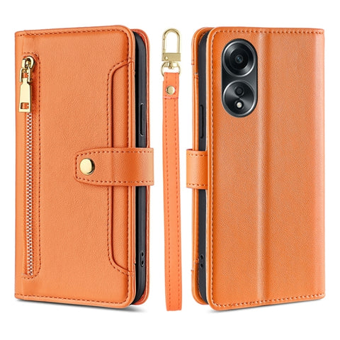 Sheep Texture Cross-body Zipper Wallet Leather Phone Case, For OPPO Reno11 F 5G, For OPPO Find X7 5G, For OPPO Find X7 Ultra 5G, For OPPO A38 4G / A18 4G, For OPPO A2 Pro 5G, For OPPO A58 4G, For OPPO Reno10 5G / Reno10 Pro 5G Global                   ...