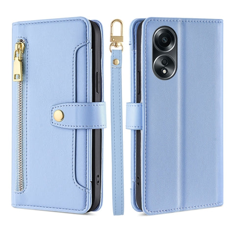 Sheep Texture Cross-body Zipper Wallet Leather Phone Case, For OPPO Reno11 F 5G, For OPPO Find X7 5G, For OPPO Find X7 Ultra 5G, For OPPO A38 4G / A18 4G, For OPPO A2 Pro 5G, For OPPO A58 4G, For OPPO Reno10 5G / Reno10 Pro 5G Global                   ...