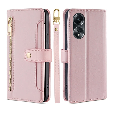 Sheep Texture Cross-body Zipper Wallet Leather Phone Case, For OPPO Reno11 F 5G, For OPPO Find X7 5G, For OPPO Find X7 Ultra 5G, For OPPO A38 4G / A18 4G, For OPPO A2 Pro 5G, For OPPO A58 4G, For OPPO Reno10 5G / Reno10 Pro 5G Global                   ...