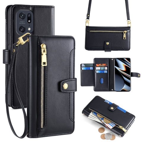 Sheep Texture Cross-body Zipper Wallet Leather Phone Case, For OPPO A78 4G, For OPPO Reno10 Pro+ 5G, For OPPO A1 5G, For OPPO Reno8 T 4G, For OPPO Reno8 T 5G / A1 Pro 5G, For OPPO Reno7 4G / F21 Pro 4G, For OPPO Find X5 Pro