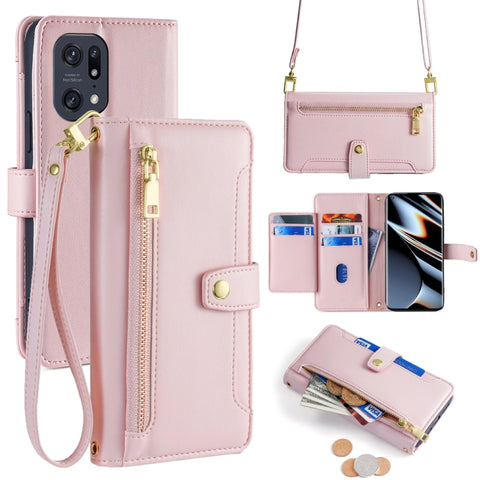 Sheep Texture Cross-body Zipper Wallet Leather Phone Case, For OPPO A78 4G, For OPPO Reno10 Pro+ 5G, For OPPO A1 5G, For OPPO Reno8 T 4G, For OPPO Reno8 T 5G / A1 Pro 5G, For OPPO Reno7 4G / F21 Pro 4G, For OPPO Find X5 Pro