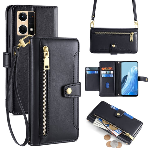 Sheep Texture Cross-body Zipper Wallet Leather Phone Case, For OPPO A78 4G, For OPPO Reno10 Pro+ 5G, For OPPO A1 5G, For OPPO Reno8 T 4G, For OPPO Reno8 T 5G / A1 Pro 5G, For OPPO Reno7 4G / F21 Pro 4G, For OPPO Find X5 Pro