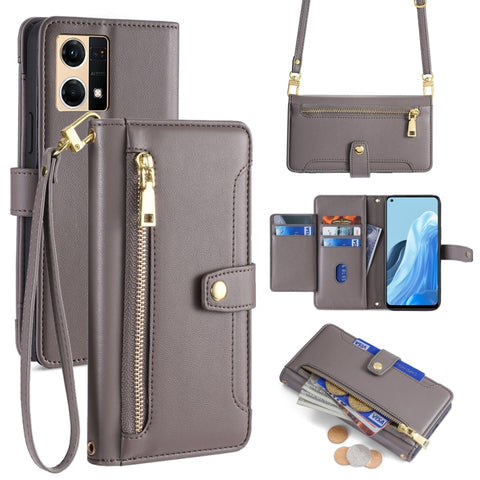 Sheep Texture Cross-body Zipper Wallet Leather Phone Case, For OPPO A78 4G, For OPPO Reno10 Pro+ 5G, For OPPO A1 5G, For OPPO Reno8 T 4G, For OPPO Reno8 T 5G / A1 Pro 5G, For OPPO Reno7 4G / F21 Pro 4G, For OPPO Find X5 Pro