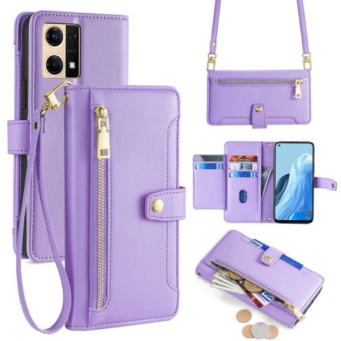 Sheep Texture Cross-body Zipper Wallet Leather Phone Case, For OPPO A78 4G, For OPPO Reno10 Pro+ 5G, For OPPO A1 5G, For OPPO Reno8 T 4G, For OPPO Reno8 T 5G / A1 Pro 5G, For OPPO Reno7 4G / F21 Pro 4G, For OPPO Find X5 Pro
