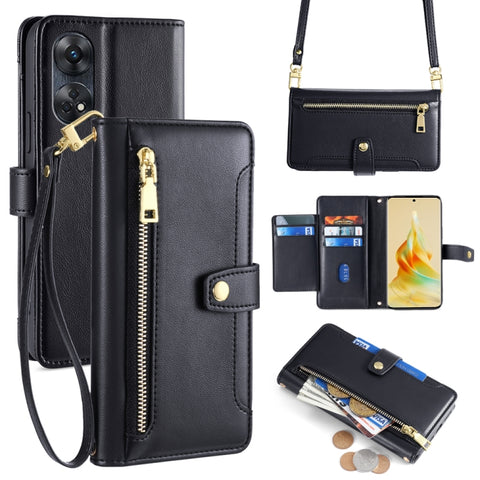 Sheep Texture Cross-body Zipper Wallet Leather Phone Case, For OPPO A78 4G, For OPPO Reno10 Pro+ 5G, For OPPO A1 5G, For OPPO Reno8 T 4G, For OPPO Reno8 T 5G / A1 Pro 5G, For OPPO Reno7 4G / F21 Pro 4G, For OPPO Find X5 Pro