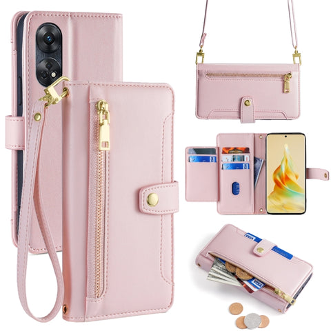 Sheep Texture Cross-body Zipper Wallet Leather Phone Case, For OPPO A78 4G, For OPPO Reno10 Pro+ 5G, For OPPO A1 5G, For OPPO Reno8 T 4G, For OPPO Reno8 T 5G / A1 Pro 5G, For OPPO Reno7 4G / F21 Pro 4G, For OPPO Find X5 Pro