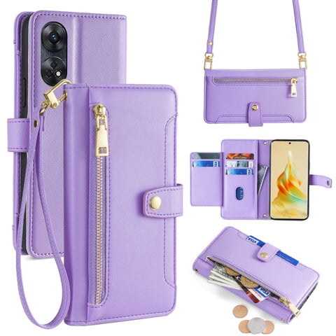 Sheep Texture Cross-body Zipper Wallet Leather Phone Case, For OPPO A78 4G, For OPPO Reno10 Pro+ 5G, For OPPO A1 5G, For OPPO Reno8 T 4G, For OPPO Reno8 T 5G / A1 Pro 5G, For OPPO Reno7 4G / F21 Pro 4G, For OPPO Find X5 Pro