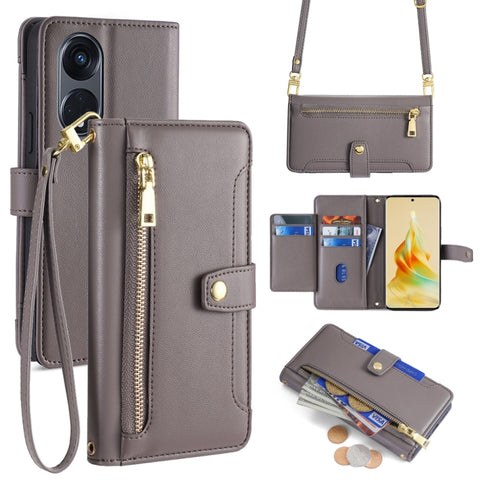Sheep Texture Cross-body Zipper Wallet Leather Phone Case, For OPPO A78 4G, For OPPO Reno10 Pro+ 5G, For OPPO A1 5G, For OPPO Reno8 T 4G, For OPPO Reno8 T 5G / A1 Pro 5G, For OPPO Reno7 4G / F21 Pro 4G, For OPPO Find X5 Pro