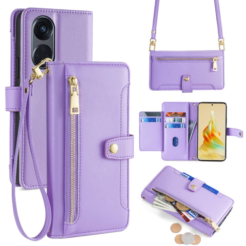 Sheep Texture Cross-body Zipper Wallet Leather Phone Case, For OPPO A78 4G, For OPPO Reno10 Pro+ 5G, For OPPO A1 5G, For OPPO Reno8 T 4G, For OPPO Reno8 T 5G / A1 Pro 5G, For OPPO Reno7 4G / F21 Pro 4G, For OPPO Find X5 Pro