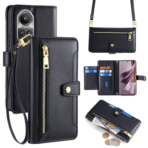 Sheep Texture Cross-body Zipper Wallet Leather Phone Case, For OPPO Reno11 F 5G, For OPPO Find X7 5G, For OPPO Find X7 Ultra 5G, For OPPO A38 4G / A18 4G, For OPPO A2 Pro 5G, For OPPO A58 4G, For OPPO Reno10 5G / Reno10 Pro 5G Global                   ...