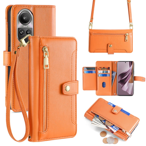 Sheep Texture Cross-body Zipper Wallet Leather Phone Case, For OPPO Reno11 F 5G, For OPPO Find X7 5G, For OPPO Find X7 Ultra 5G, For OPPO A38 4G / A18 4G, For OPPO A2 Pro 5G, For OPPO A58 4G, For OPPO Reno10 5G / Reno10 Pro 5G Global                   ...