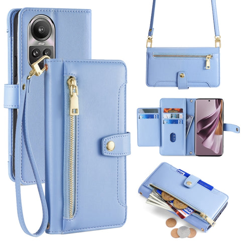 Sheep Texture Cross-body Zipper Wallet Leather Phone Case, For OPPO Reno11 F 5G, For OPPO Find X7 5G, For OPPO Find X7 Ultra 5G, For OPPO A38 4G / A18 4G, For OPPO A2 Pro 5G, For OPPO A58 4G, For OPPO Reno10 5G / Reno10 Pro 5G Global                   ...