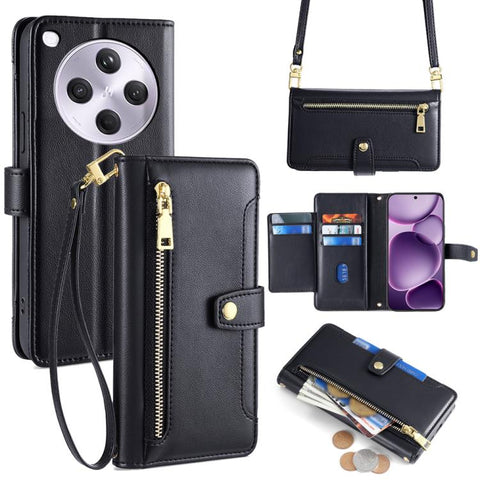 Sheep Texture Cross-body Zipper Wallet Leather Phone Case, For OPPO Find X9 Pro 5G, For OPPO K13 Turbo Pro 5G, For OPPO Reno14 F 5G, For OPPO A5x 5G Global, For OPPO A5 5G 2025 Global, For OPPO Reno14 Pro 5G, For OPPO Reno14 5G, For OPPO Find X8s+ 5G