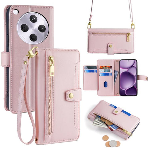 Sheep Texture Cross-body Zipper Wallet Leather Phone Case, For OPPO Find X9 Pro 5G, For OPPO K13 Turbo Pro 5G, For OPPO Reno14 F 5G, For OPPO A5x 5G Global, For OPPO A5 5G 2025 Global, For OPPO Reno14 Pro 5G, For OPPO Reno14 5G, For OPPO Find X8s+ 5G