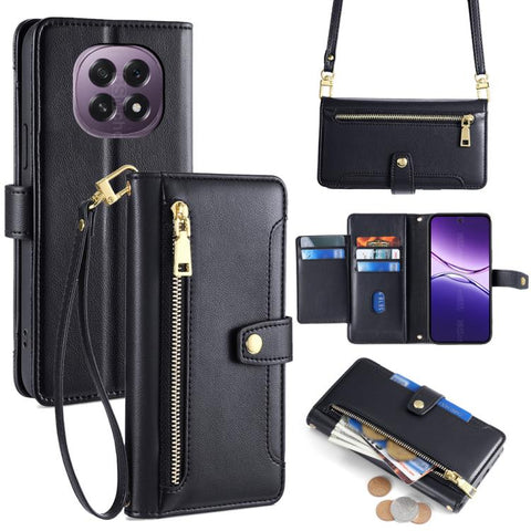 Sheep Texture Cross-body Zipper Wallet Leather Phone Case, For OPPO Find X9 Pro 5G, For OPPO K13 Turbo Pro 5G, For OPPO Reno14 F 5G, For OPPO A5x 5G Global, For OPPO A5 5G 2025 Global, For OPPO Reno14 Pro 5G, For OPPO Reno14 5G, For OPPO Find X8s+ 5G