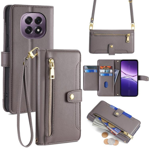 Sheep Texture Cross-body Zipper Wallet Leather Phone Case, For OPPO Find X9 Pro 5G, For OPPO K13 Turbo Pro 5G, For OPPO Reno14 F 5G, For OPPO A5x 5G Global, For OPPO A5 5G 2025 Global, For OPPO Reno14 Pro 5G, For OPPO Reno14 5G, For OPPO Find X8s+ 5G