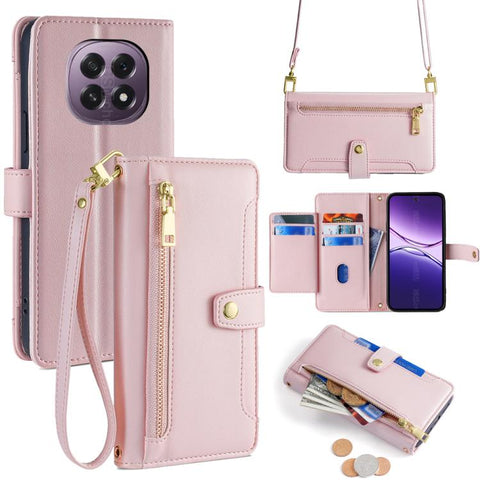 Sheep Texture Cross-body Zipper Wallet Leather Phone Case, For OPPO Find X9 Pro 5G, For OPPO K13 Turbo Pro 5G, For OPPO Reno14 F 5G, For OPPO A5x 5G Global, For OPPO A5 5G 2025 Global, For OPPO Reno14 Pro 5G, For OPPO Reno14 5G, For OPPO Find X8s+ 5G