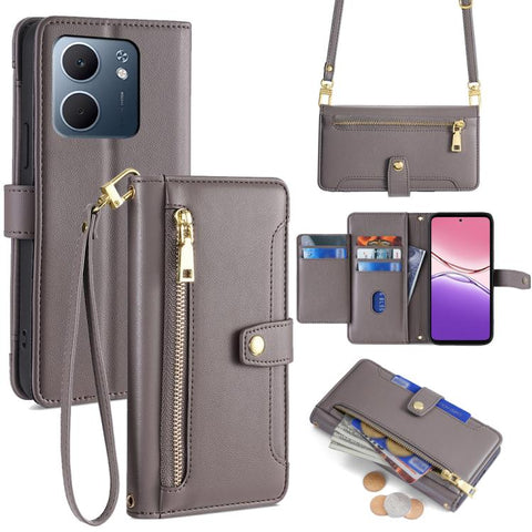 Sheep Texture Cross-body Zipper Wallet Leather Phone Case, For OPPO Find X9 Pro 5G, For OPPO K13 Turbo Pro 5G, For OPPO Reno14 F 5G, For OPPO A5x 5G Global, For OPPO A5 5G 2025 Global, For OPPO Reno14 Pro 5G, For OPPO Reno14 5G, For OPPO Find X8s+ 5G