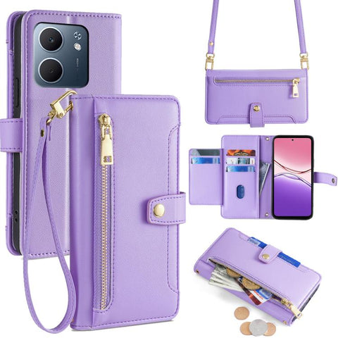 Sheep Texture Cross-body Zipper Wallet Leather Phone Case, For OPPO Find X9 Pro 5G, For OPPO K13 Turbo Pro 5G, For OPPO Reno14 F 5G, For OPPO A5x 5G Global, For OPPO A5 5G 2025 Global, For OPPO Reno14 Pro 5G, For OPPO Reno14 5G, For OPPO Find X8s+ 5G