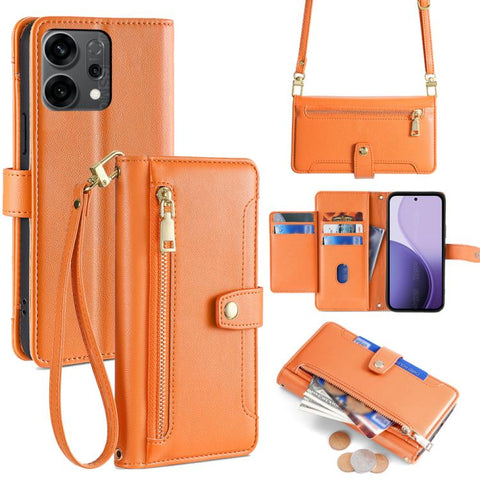 Sheep Texture Cross-body Zipper Wallet Leather Phone Case, For OPPO Find X9 Pro 5G, For OPPO K13 Turbo Pro 5G, For OPPO Reno14 F 5G, For OPPO A5x 5G Global, For OPPO A5 5G 2025 Global, For OPPO Reno14 Pro 5G, For OPPO Reno14 5G, For OPPO Find X8s+ 5G