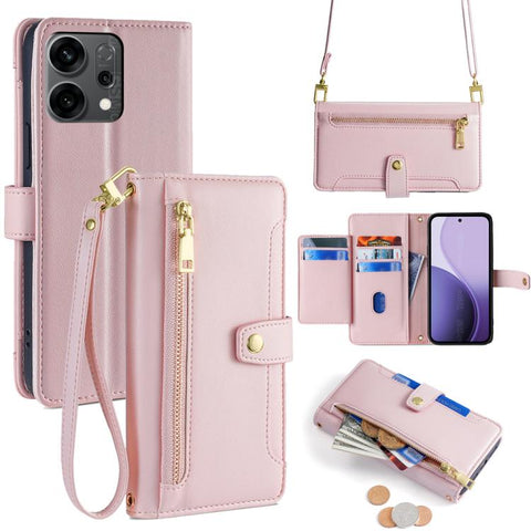 Sheep Texture Cross-body Zipper Wallet Leather Phone Case, For OPPO Find X9 Pro 5G, For OPPO K13 Turbo Pro 5G, For OPPO Reno14 F 5G, For OPPO A5x 5G Global, For OPPO A5 5G 2025 Global, For OPPO Reno14 Pro 5G, For OPPO Reno14 5G, For OPPO Find X8s+ 5G