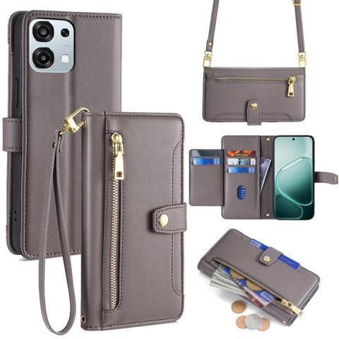 Sheep Texture Cross-body Zipper Wallet Leather Phone Case, For OPPO Find X9s Pro 5G, For OPPO Find X9 Ultra 5G, For OPPO A6s 4G, For OPPO Reno15 F 5G, For OPPO A6x 4G Global, For OPPO Reno15 5G Global, For OPPO Find X9 5G, For OPPO F31 5G