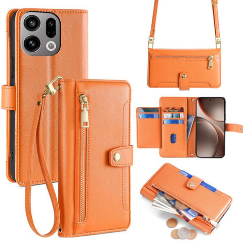 Sheep Texture Cross-body Zipper Wallet Leather Phone Case, For OPPO Find X9s Pro 5G, For OPPO Find X9 Ultra 5G, For OPPO A6s 4G, For OPPO Reno15 F 5G, For OPPO A6x 4G Global, For OPPO Reno15 5G Global, For OPPO Find X9 5G, For OPPO F31 5G
