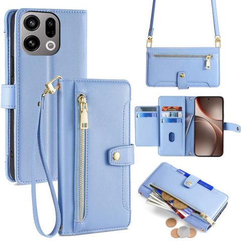 Sheep Texture Cross-body Zipper Wallet Leather Phone Case, For OPPO Find X9s Pro 5G, For OPPO Find X9 Ultra 5G, For OPPO A6s 4G, For OPPO Reno15 F 5G, For OPPO A6x 4G Global, For OPPO Reno15 5G Global, For OPPO Find X9 5G, For OPPO F31 5G