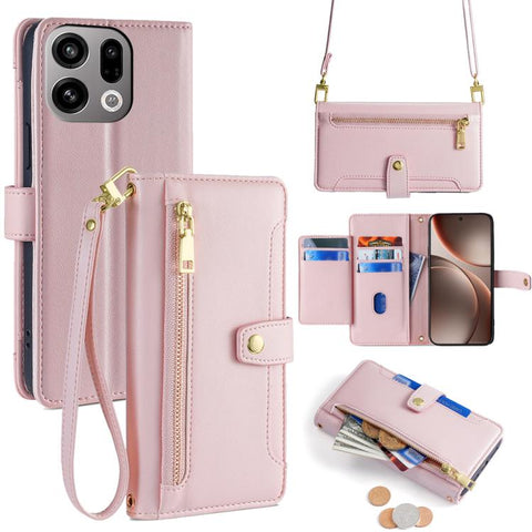 Sheep Texture Cross-body Zipper Wallet Leather Phone Case, For OPPO Find X9s Pro 5G, For OPPO Find X9 Ultra 5G, For OPPO A6s 4G, For OPPO Reno15 F 5G, For OPPO A6x 4G Global, For OPPO Reno15 5G Global, For OPPO Find X9 5G, For OPPO F31 5G