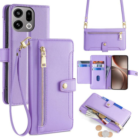 Sheep Texture Cross-body Zipper Wallet Leather Phone Case, For OPPO Find X9s Pro 5G, For OPPO Find X9 Ultra 5G, For OPPO A6s 4G, For OPPO Reno15 F 5G, For OPPO A6x 4G Global, For OPPO Reno15 5G Global, For OPPO Find X9 5G, For OPPO F31 5G