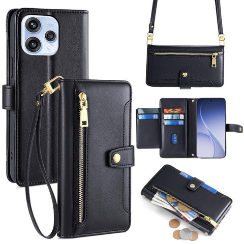 Sheep Texture Cross-body Zipper Wallet Leather Phone Case, For OPPO Find X9s Pro 5G, For OPPO Find X9 Ultra 5G, For OPPO A6s 4G, For OPPO Reno15 F 5G, For OPPO A6x 4G Global, For OPPO Reno15 5G Global, For OPPO Find X9 5G, For OPPO F31 5G