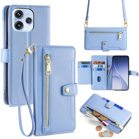 Sheep Texture Cross-body Zipper Wallet Leather Phone Case, For OPPO Find X9s Pro 5G, For OPPO Find X9 Ultra 5G, For OPPO A6s 4G, For OPPO Reno15 F 5G, For OPPO A6x 4G Global, For OPPO Reno15 5G Global, For OPPO Find X9 5G, For OPPO F31 5G