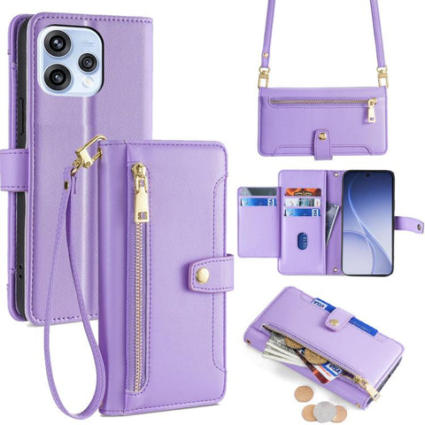 Sheep Texture Cross-body Zipper Wallet Leather Phone Case, For OPPO Find X9s Pro 5G, For OPPO Find X9 Ultra 5G, For OPPO A6s 4G, For OPPO Reno15 F 5G, For OPPO A6x 4G Global, For OPPO Reno15 5G Global, For OPPO Find X9 5G, For OPPO F31 5G