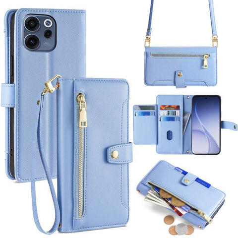 Sheep Texture Cross-body Zipper Wallet Leather Phone Case, For OPPO Find X9s Pro 5G, For OPPO Find X9 Ultra 5G, For OPPO A6s 4G, For OPPO Reno15 F 5G, For OPPO A6x 4G Global, For OPPO Reno15 5G Global, For OPPO Find X9 5G, For OPPO F31 5G