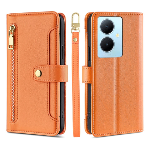 Sheep Texture Cross-body Zipper Wallet Leather Phone Case, For vivo Y03 4G, For vivo Y100 5G IDN, For vivo V29e 5G, For vivo Y78 Plus 5G