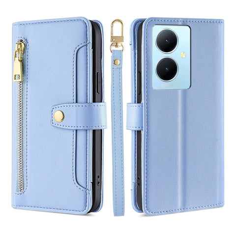 Sheep Texture Cross-body Zipper Wallet Leather Phone Case, For vivo Y03 4G, For vivo Y100 5G IDN, For vivo V29e 5G, For vivo Y78 Plus 5G