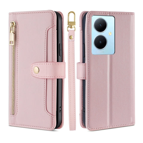 Sheep Texture Cross-body Zipper Wallet Leather Phone Case, For vivo Y03 4G, For vivo Y100 5G IDN, For vivo V29e 5G, For vivo Y78 Plus 5G