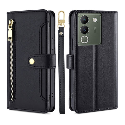 Sheep Texture Cross-body Zipper Wallet Leather Phone Case, For vivo Y03 4G, For vivo Y100 5G IDN, For vivo V29e 5G, For vivo Y78 Plus 5G