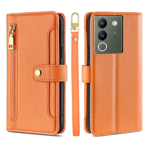 Sheep Texture Cross-body Zipper Wallet Leather Phone Case, For vivo Y03 4G, For vivo Y100 5G IDN, For vivo V29e 5G, For vivo Y78 Plus 5G