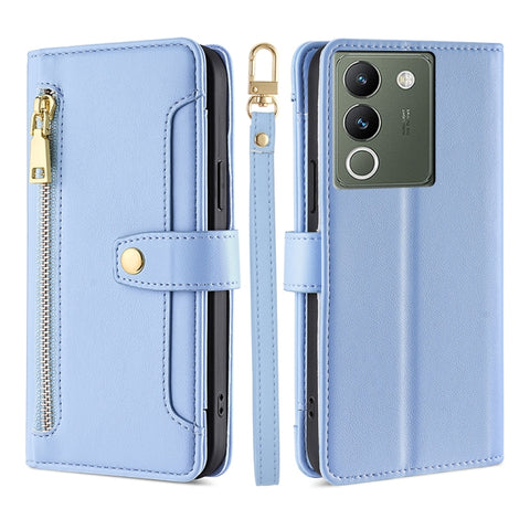 Sheep Texture Cross-body Zipper Wallet Leather Phone Case, For vivo Y03 4G, For vivo Y100 5G IDN, For vivo V29e 5G, For vivo Y78 Plus 5G