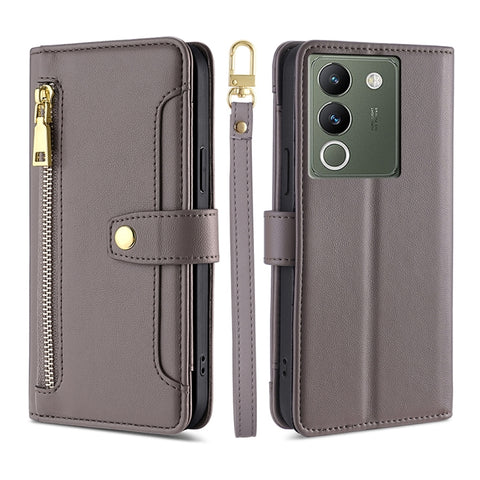 Sheep Texture Cross-body Zipper Wallet Leather Phone Case, For vivo Y03 4G, For vivo Y100 5G IDN, For vivo V29e 5G, For vivo Y78 Plus 5G